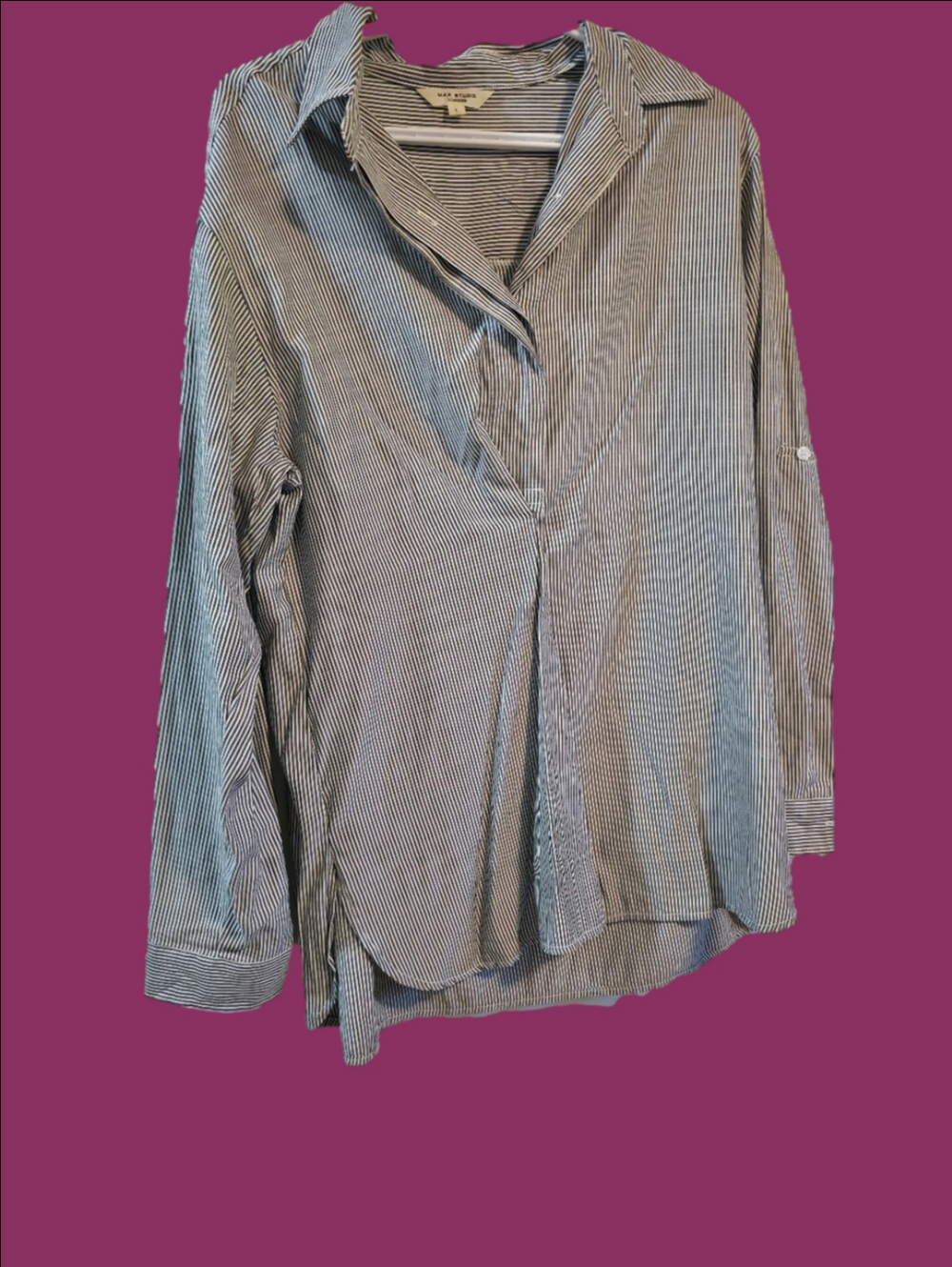 4/$67 Deal! Max Studio Striped Button-Down Blouse